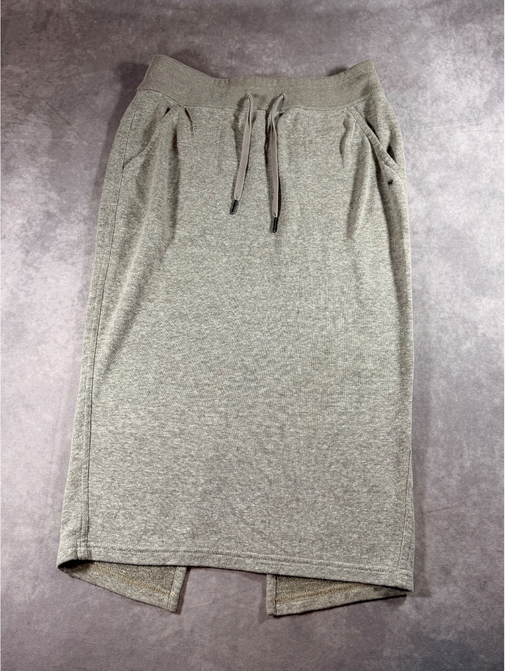 Prana Sustainable Quality Gray Knit Drawstring Skirt Size S